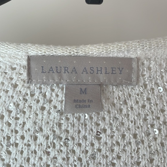 Laura Ashley Blue & Silver Sparkly Zip Up Cardigan - Picture 3 of 8